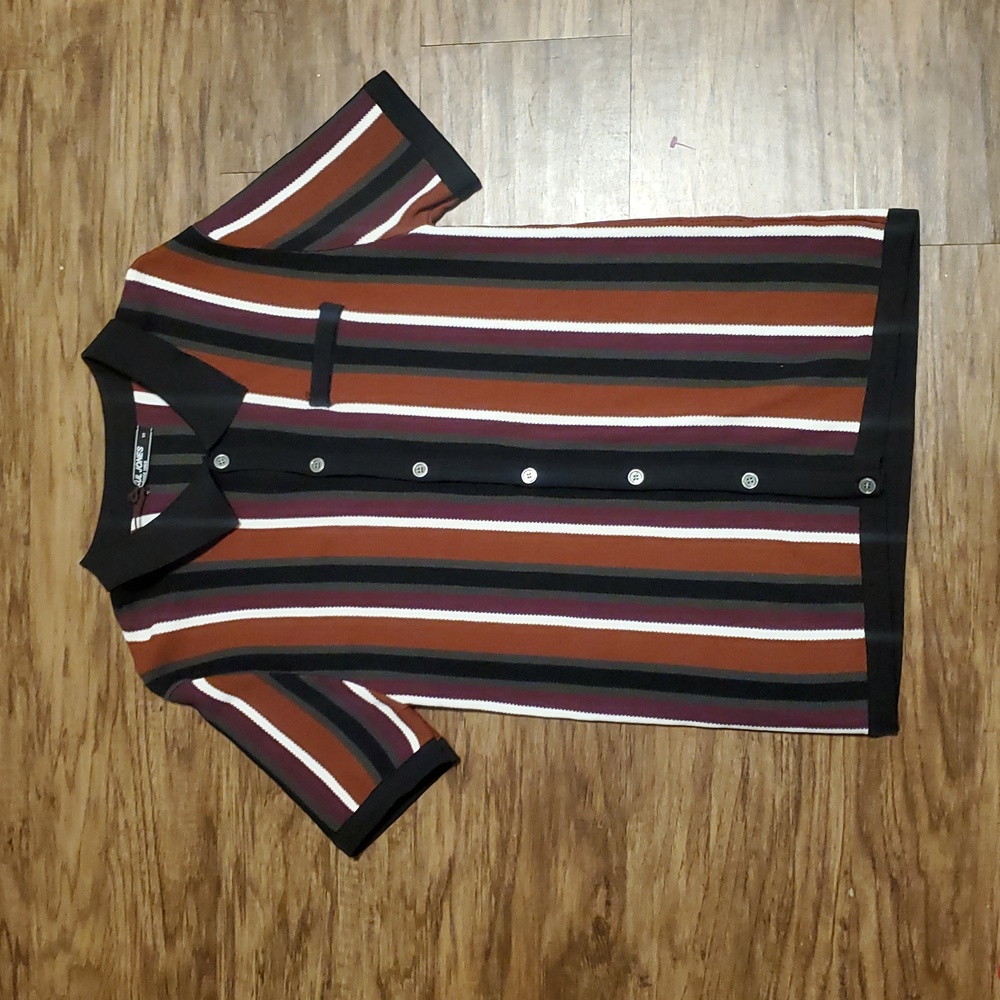 PAUL JONES Multicolor Striped Short Sleeve T-Shirt Size Small